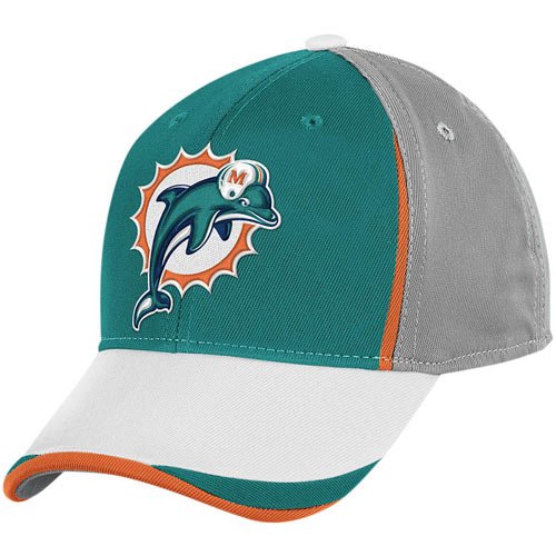 NFL Men's Miami Dolphins End Zone Structured Flex Hat - Tw85Z (Multi, Small/Medium)