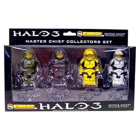 HALO 3 Kubricks MASTER CHIEF 4 Figure LEGO Boxed set - RARE! by Medicom