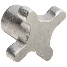 Morton Aluminum Four Arm Knob, Fluted Rim, Threaded Hole, 5/8"-11 Thread Size, 2-1/2" Width (Pack of 2)