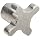 Morton Aluminum Four Arm Knob, Fluted Rim, Threaded Hole, 5/8"-11 Thread Size, 2-1/2" Width (Pack of 2)