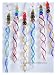 6 Blown Art Glass Christmas Ornaments Drops