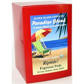 Certified Organic Coffee Espresso Pods, ESE for Home Espresso Machines, 18 Pods, From Aloha Island