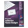 Avery 5895 Self-adhesive laser/ink jet name badge labels, 2-1/3x3-3/8, blue border, 400/box