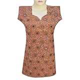 517fTfs2A7L. SL160  Printed Embroidered Cotton Top With Sheet Mirror Gift For Her  LLtop0099rr