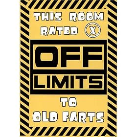 Professionally Framed This Room Rated X Off Limits to Old Farts Art Poster - 24x36 with RichAndFramous Black Wood Frame