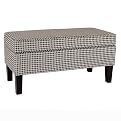 Houndstooth Upholstered Storage Bench