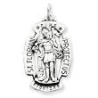 Sterling Silver Antiqued Saint Florian Medal