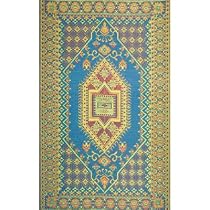 Mad Mats Oriental Turkish Indoor/Outdoor Floor Mat, 4 by 6-Feet, Aqua