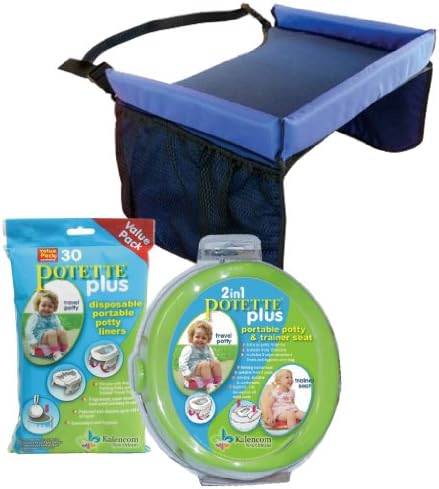 Snack &amp; Play Travel Tray with Potette Plus Portable Trainer Seat with Liners