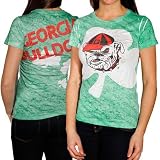 NCAA Georgia Bulldogs Ladies White-Kelly Green King Shamrock Sublimated Burnout T-shirt (Medium)