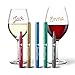 Erasable Wine Glass Markers (5 Pack) - Hostess Gift - Metallic - Gift Package - Food Grade Ink - Dishwasher Safe - Fun Wine Accessories - Alternative to Wine Charms