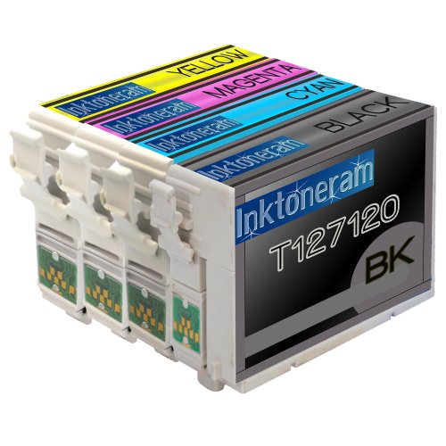 Inktoneram Remanufactured Ink Cartridges High Capacity Replacement for 127 (Black, Cyan, Magenta, Yellow, 4-Pack)