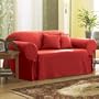 Lightweight Cotton Loveseat Slipcover - Claret