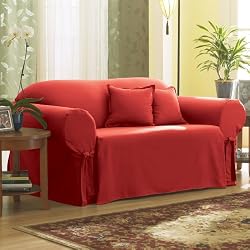 Lightweight Cotton Sofa Slipcover - Claret