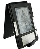 Black Full Genuine Leather Flip Case for Amazon Kinde 2 (Old Version) E-Reader Reading Device (Kindle NOT Included)
