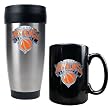 New York Knicks NBA Stainless Steel Travel Tumbler & Black Ceramic Mug Set - Primary Logo New York Knicks NBA Stainless Steel Travel Tumbler & Black Ceramic Mug Set - Primary Logo