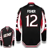 FISHER #12 Ottawa Senators RBK Premier Third NHL Hockey Jersey by Reebok (NHLPA Certified Custom Sewn Authentic Twill)