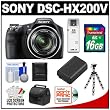 Sony Cyber-Shot DSC-HX200V GPS Digital Camera (Black) with 16GB Card + Battery + Flex Tripod + Accessory Kit