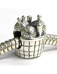 Mothers day gift Sterling Silver Knitting Wool Needle Basket Bead For Pandora Troll Chamilia Biagi European Charm Bracelets