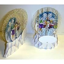 Big Sale 3-D Holiday Cardboard Snow Globe Place Card - Case Pack 100 SKU-PAS525767