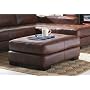Contemporary Brown 100% Leather Ottoman