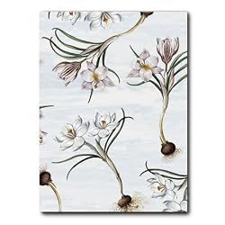 Blue Clouds with crocus collage - 5" x 7" Vellum Overlay Greeting Card
