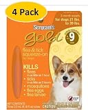 Sargeant's Gold Flea & Tick Squeeze-on for Dogs 21 to 39 lbs; PACK OF 4; One Year Supply