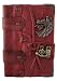 3D Dragon Head Sculpture on a Red Handmade Leather Bound Journal SM303