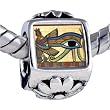 Egyptian- Eye Horus Photo Flower European Charm Bead Pandora & Bracelet Compatible