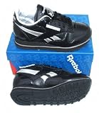 Reebok classic starcrest black leather trainers black / silver