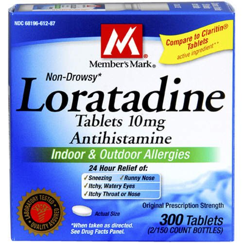 Sinus & Asthma Member's Mark Loratadine 10MG Tab 300 ct. Compare to