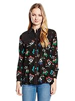 Peace & Love Camisa Mujer (Negro)