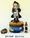 Porcelain Hinged Boxes Pirate of the Carribean Captain Jack Sparrow Keepsake Trinket Box