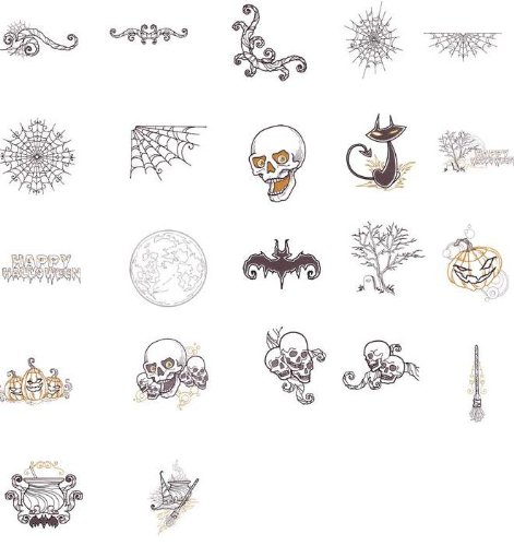 Brother PES Embroidery Machine Card ALL HALLOWS 