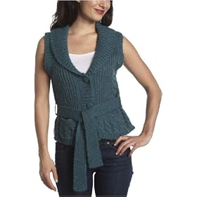 Mac & Jac Women's Texture Knit Belted Vest