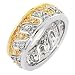 Wave Two-Tone CZ Diamond Eternity Ring Band