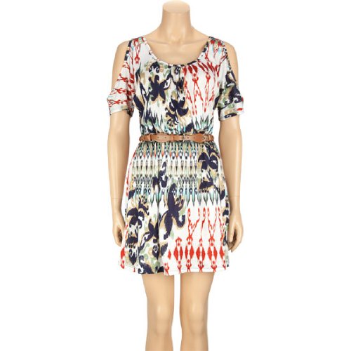 FULL TILT Cold Shoulder Ethnic Dress