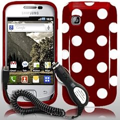 Rot Tupfen Gel Case Samsung Galaxy Fit S5670 + Kfz-Ladeger?t & Film