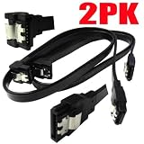 ASUS 2PK Bundle 18in SATA to Right Angle SATA Serial ATA Cable - Black Color