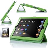 ATC Premium Textured Super-thin Ipad 2 / Ipad 3 / The New Ipad (Latest Generation) Wallet Leather Case Cover And Flip Stand In Green and Screen Protector and cleaning cloth