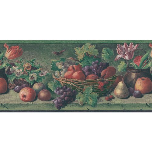 fruit wallpaper border. Fruit Basket Floral Border