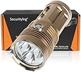 SecurityIng&reg; Golden Waterproof 3X T6 3000 Lumens LED Flashlight Bright Lamp Light Torch (18650 Battery Not included)
