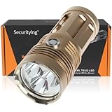 SecurityIng&reg; Golden Waterproof 3X T6 3000 Lumens LED Flashlight Bright Lamp Light Torch (18650 Battery Not included)