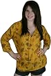 Tunic, Rayon Batik - Gingko Leaves on Gold
