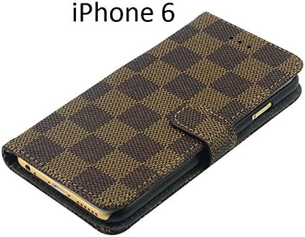 Iphone 6 Case, + Hd LCD Screen Protector, Kit Pack Set Bundle - 1 Leather Fashion Designer Wallet Flip Cover Skin Case Stand and 1 Crystal Display Screen Protector for Iphone 6 4.7 Inch (Brown/black)[lifetime
