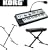 Korg Music Synthesizer With 8 Band Vocoder & Microphone With Ultimate Support JamStands Medium Keyboard Bench & On-Stage Stands Standard Keyboard Stand