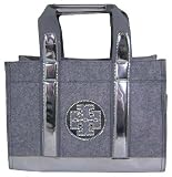 517gQ%2Bg2fSL. SL160  Tory Burch Flannel Light Gray Tory Tote Silver Logo