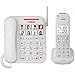 VTech SN5147 Amplified Corded/Cordless Senior Phone with Answering Machine, Call Blocking, 90dB Extra-Loud Visual Ringer, One-Touch Audio Assist on Handset up to 50dB, White