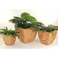 Blumenk�bel Pflanzk�bel Pflanzgef��e �bert�pfe Blument�pfe aus Wasserhyazinthe 45/37/28 cm hoch, "Wild Design, natur