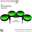 Fire Green Skin by WraptorSkinz fits Rock Band Drum Set for Nintendo Wii, XBOX 360, PS2 & PS3 (DRUMS NOT INCLUDED)